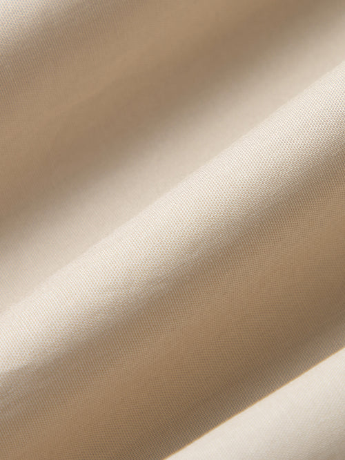 Load image 1 in gallery view. Women's Light Beige Stylish Stand Collar H Shape 100% Cotton Dress