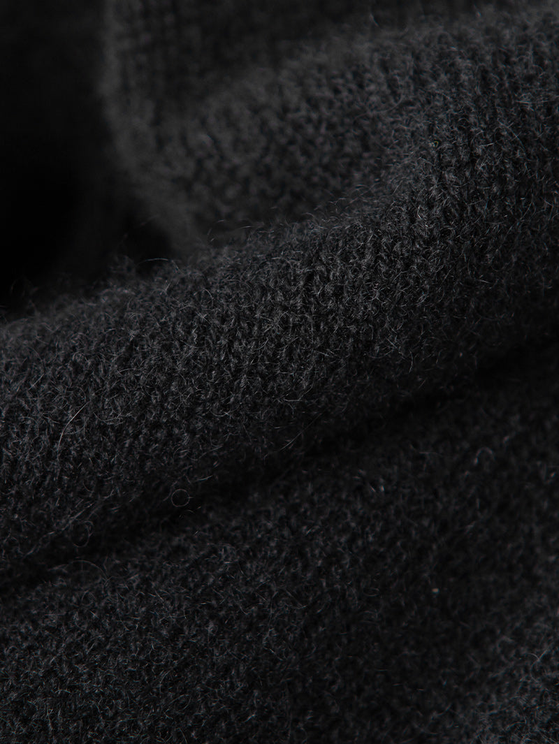 Black cashmere turtleneck sweater