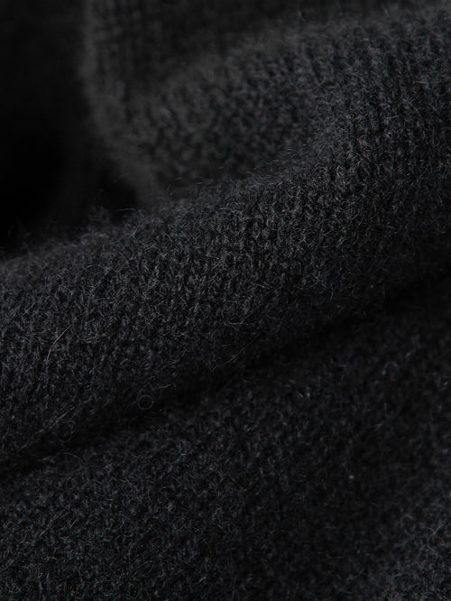 Load image 1 in gallery view. Black cashmere turtleneck sweater