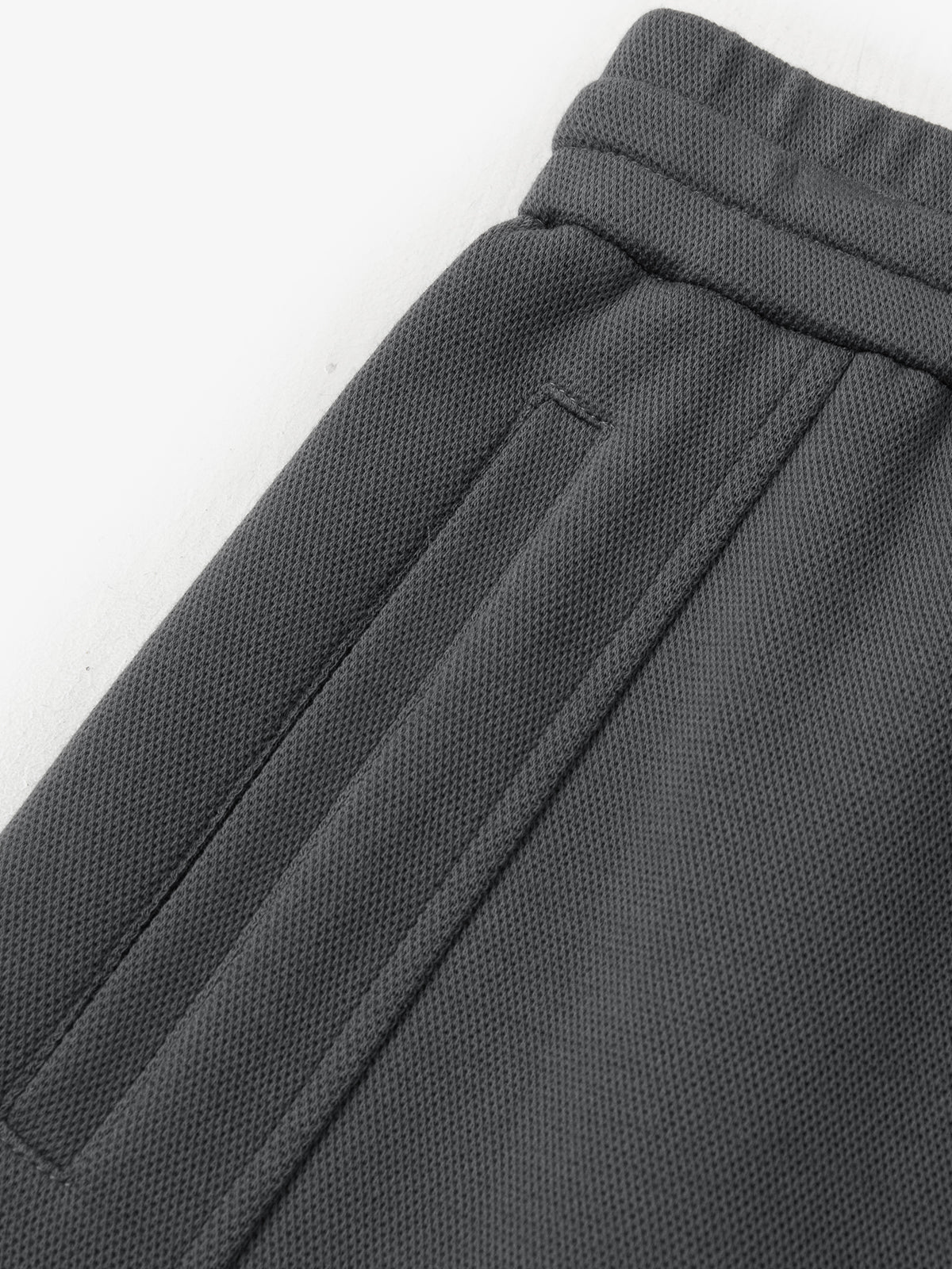 Straight gray pants in elastic knitted wool