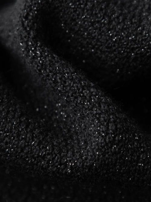 Load image 1 in gallery view. Black shimmering wool cardigan 