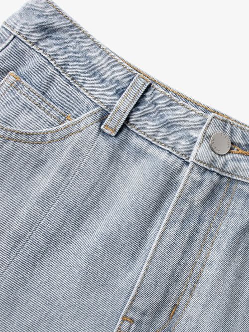 Load image 1 in gallery view. Women's Dark Blue Straight Fit Slit Design Denim Jeans