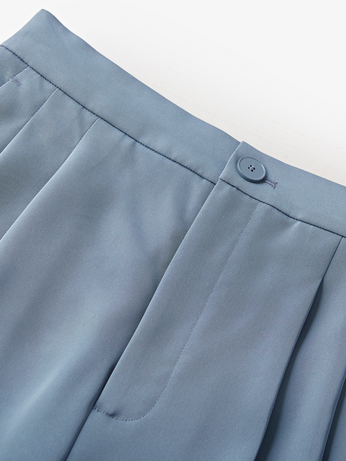 Load image 1 in gallery view. Women's Deep Blue Straight Fit Elastic Waist Trousers