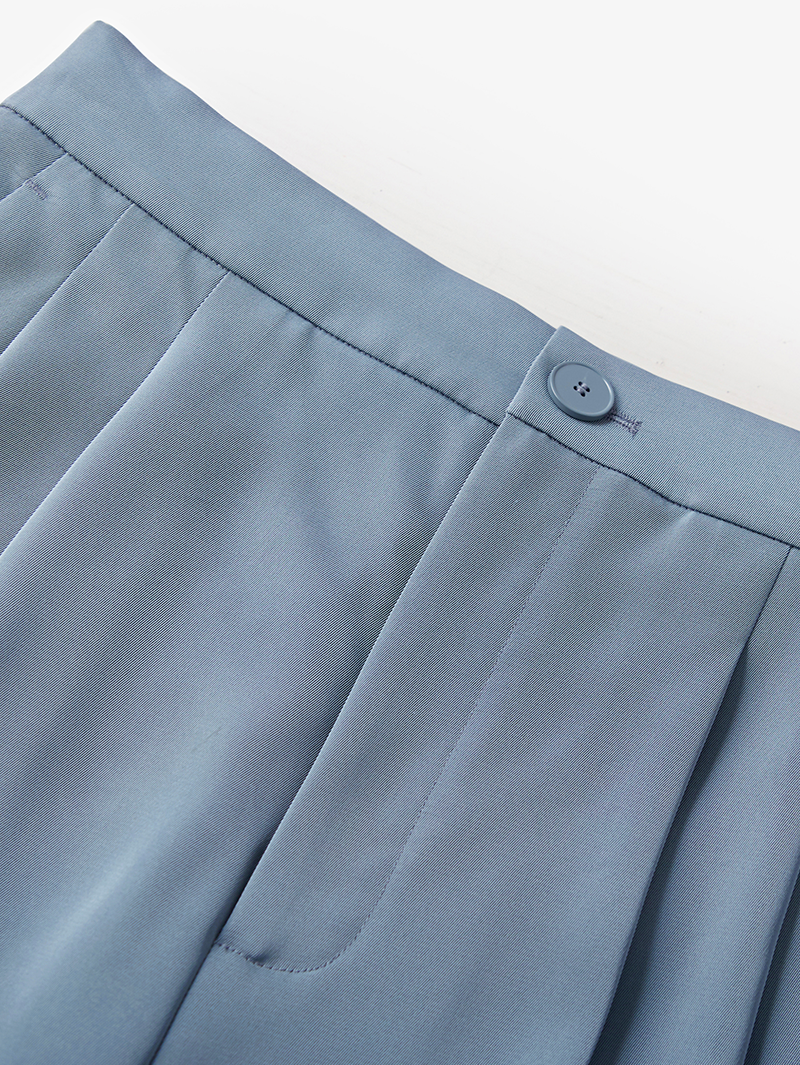 Women's Deep Blue Straight Fit Elastic Waist Trousers