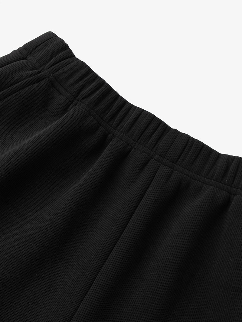 Pantalon noir droit à taille élastiquée