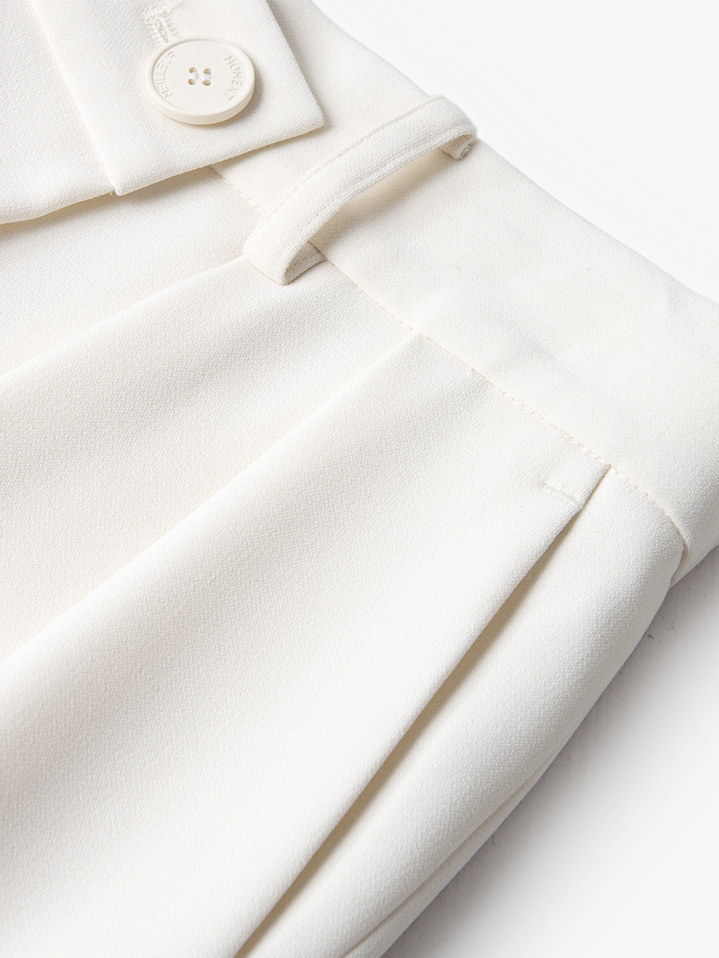 Women's Original White Straight Fit Smooth  Trousers