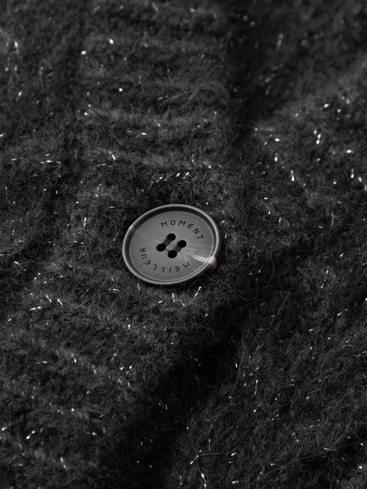 Long black alpaca wool cardigan
