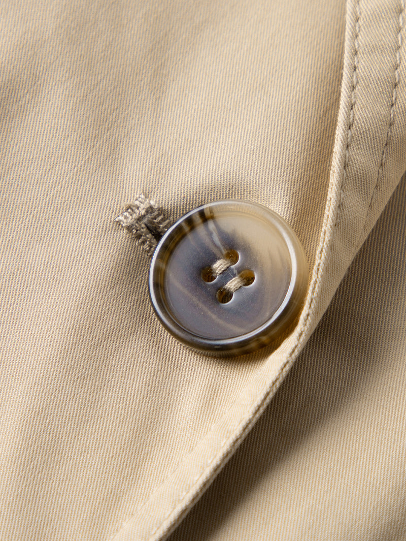 Beige short-sleeved trench coat