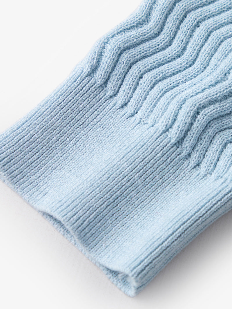 Women's Blue Round Neck Knit Pullover Sweater