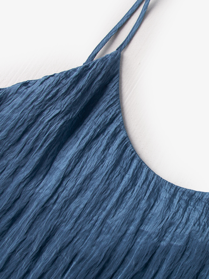 Aqua Blue Shiny Midi Dress