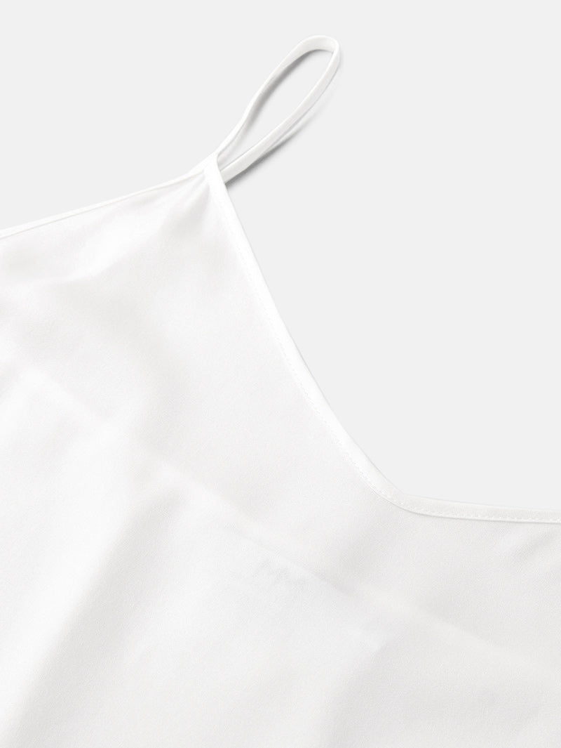 Sleeveless silk top, white, summer