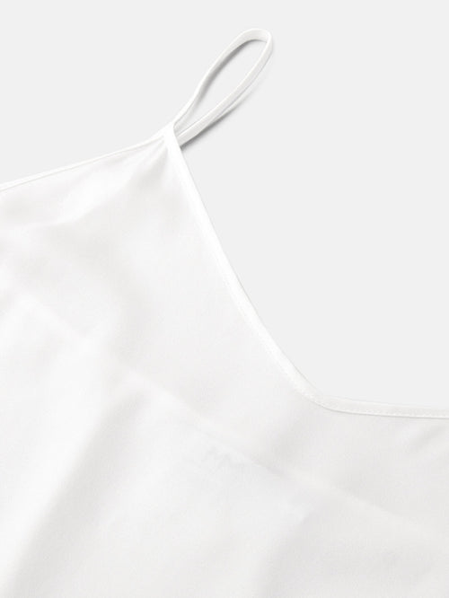 Load image 1 in gallery view. Sleeveless silk top, white, summer