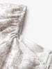 Women's Floral Light Gray Square Neck Puff Sleeves Breathable Lyocell Middle Length Dress