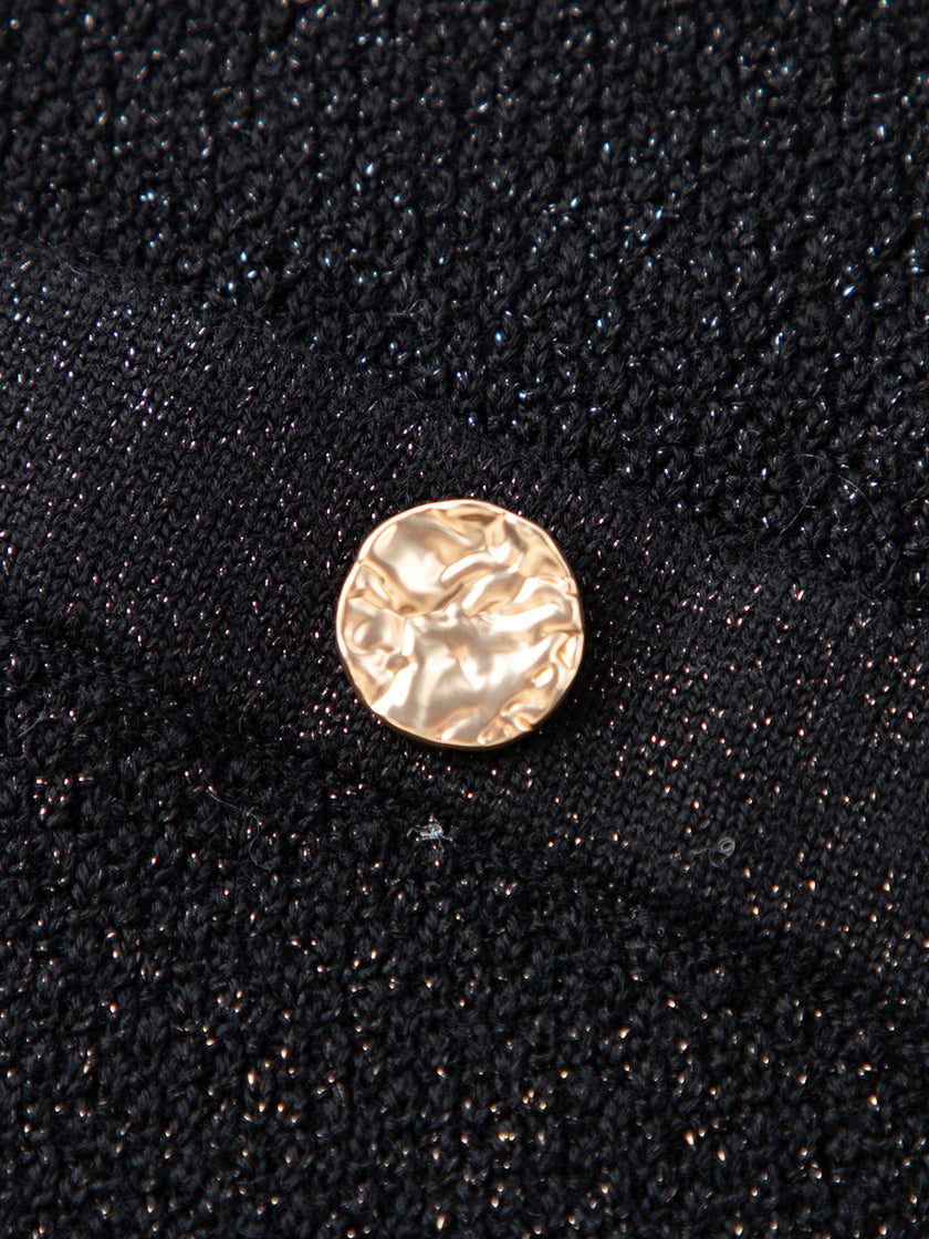 Robe en jersey de laine noire scintillante