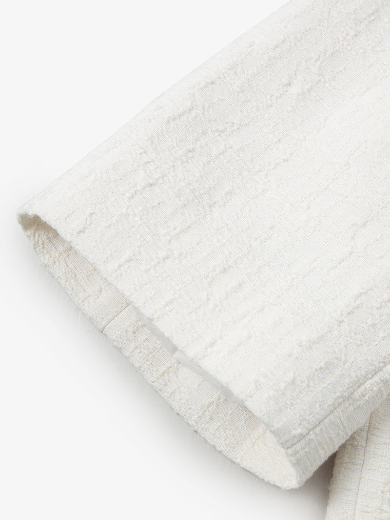 Women's Beige V Neck Short Sleeves Summer Short Jacket