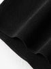 Women's Black Polo Zipper Neck Contrast Binding Knitted Top