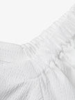 Women's White Square Neck Puff Sleeves High Quality Cotton Short Blouse Shirt