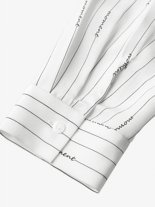 Charger l'image 1 dans la galerie. Chemise blanche en soie unie à rayures avec col classique