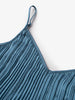 Pleated aqua blue dress