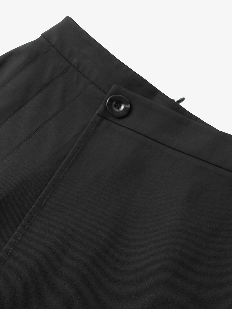 Women's Black One Button Cotton Short Skirt