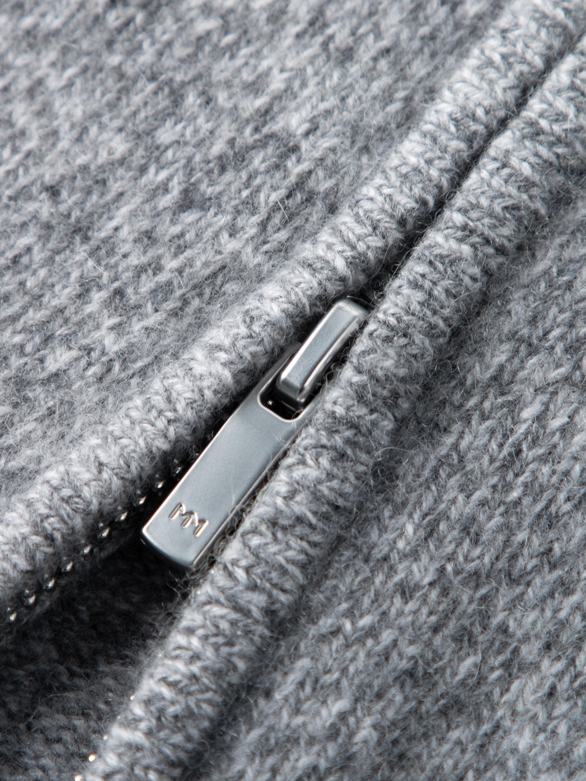 Women's Gray Zip Down 100% Cashmere Sweater Hoodie