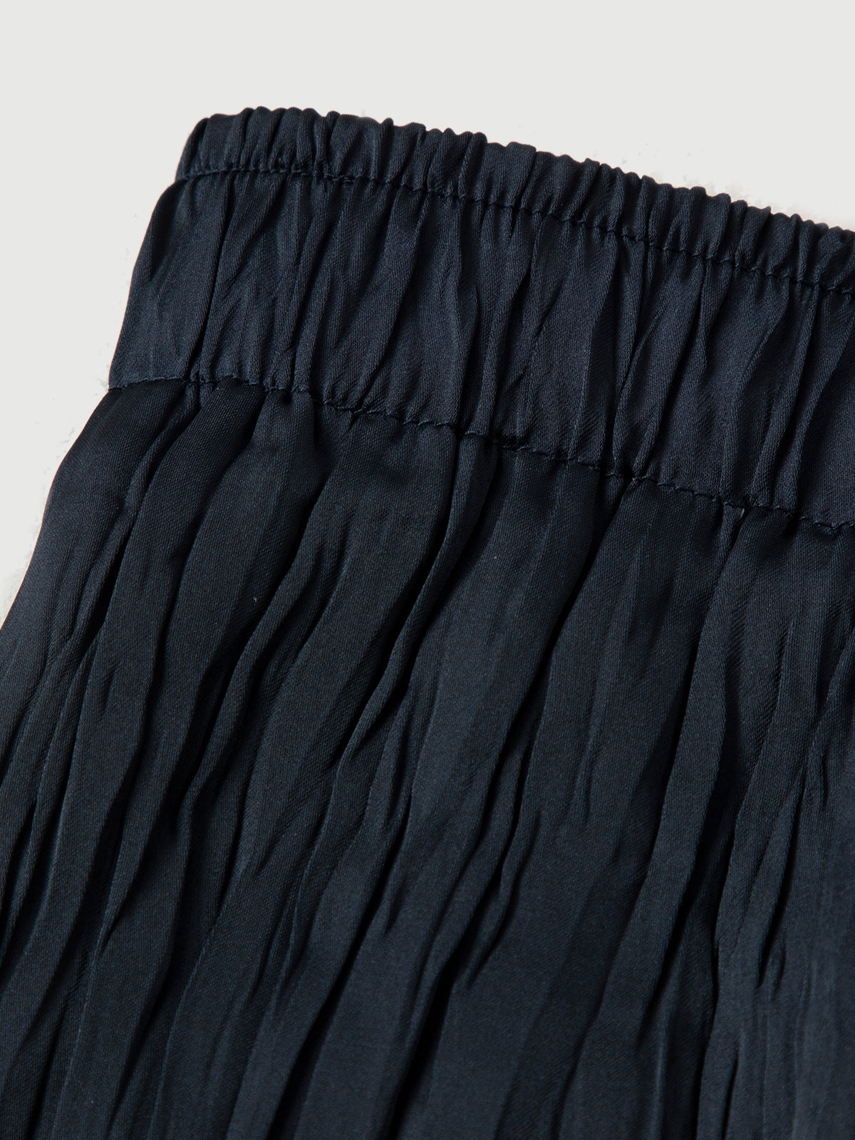 Elastic-Waist Pleated Maxi Skirt
