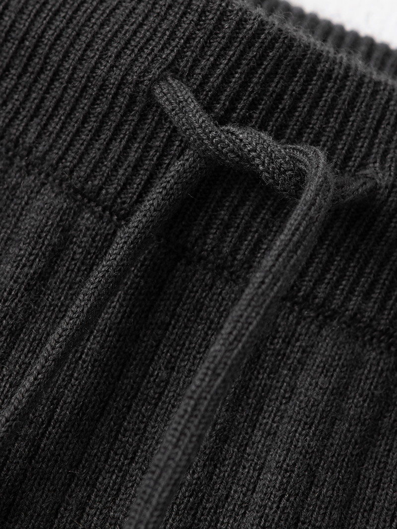 Women's Winter Dark Gray Straight Fit Elastic Waist Wool Skirt