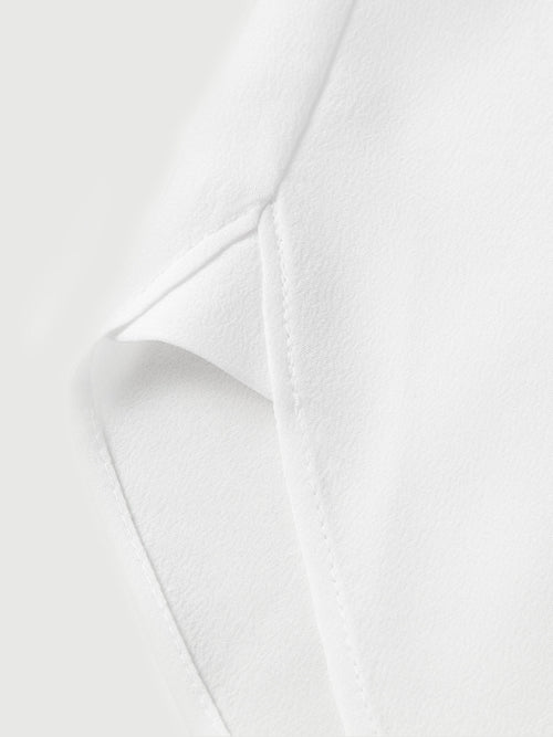 Load image 1 in gallery view. 100% Mulberry Silk Relaxed-Fit Drop-Shoulder Lapel Three-Quarter Sleeve Shirt