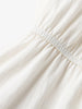 Women's Light Beige Square Neck Puff Sleeves Breathable Summer Dress