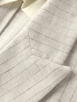 Linen Striped Peak Lapel Blazer