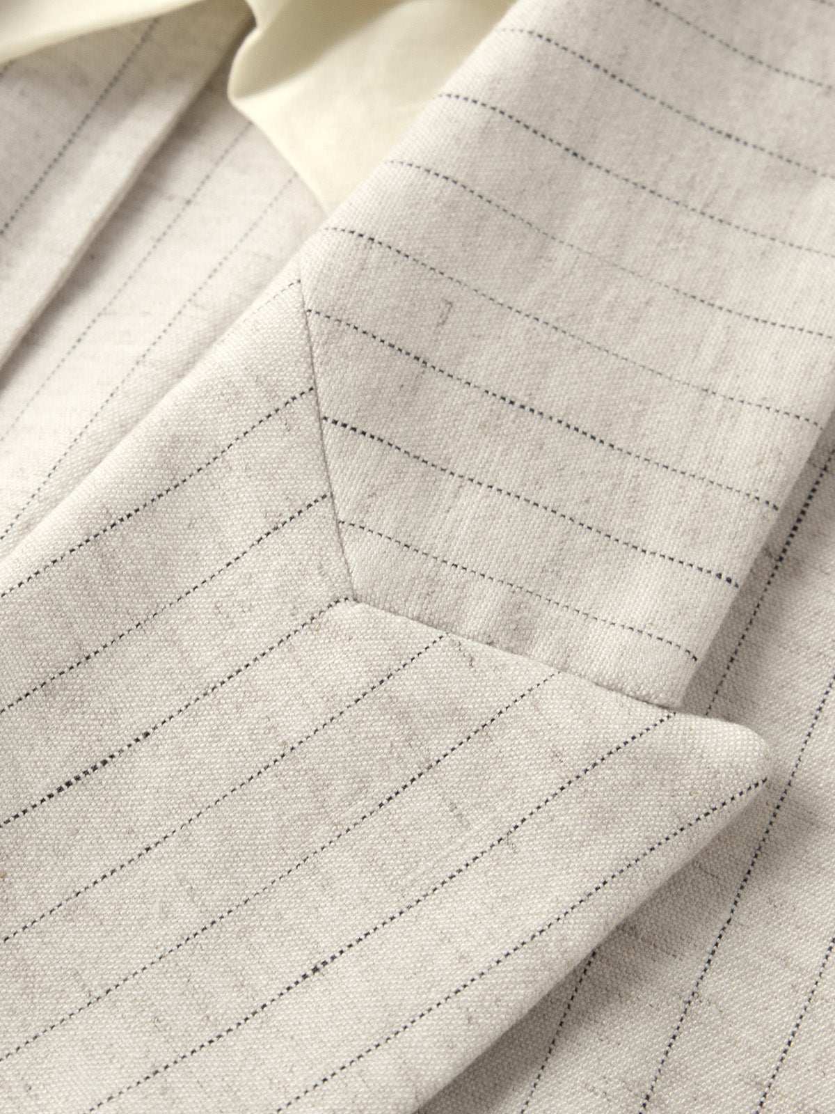 Linen Striped Peak Lapel Blazer