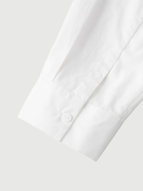 Charger l'image 1 dans la galerie. Chemise à manches longues blanche unie 100% coton