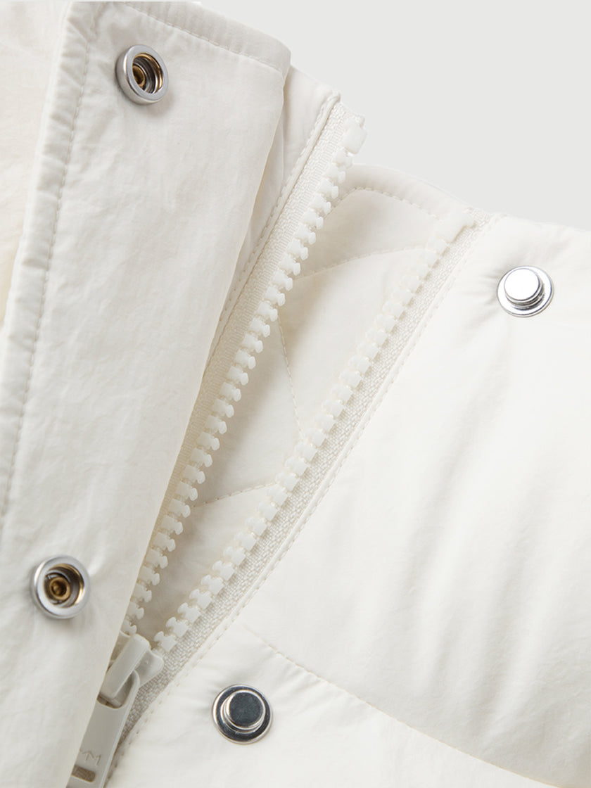 Doudoune blanche à capuche