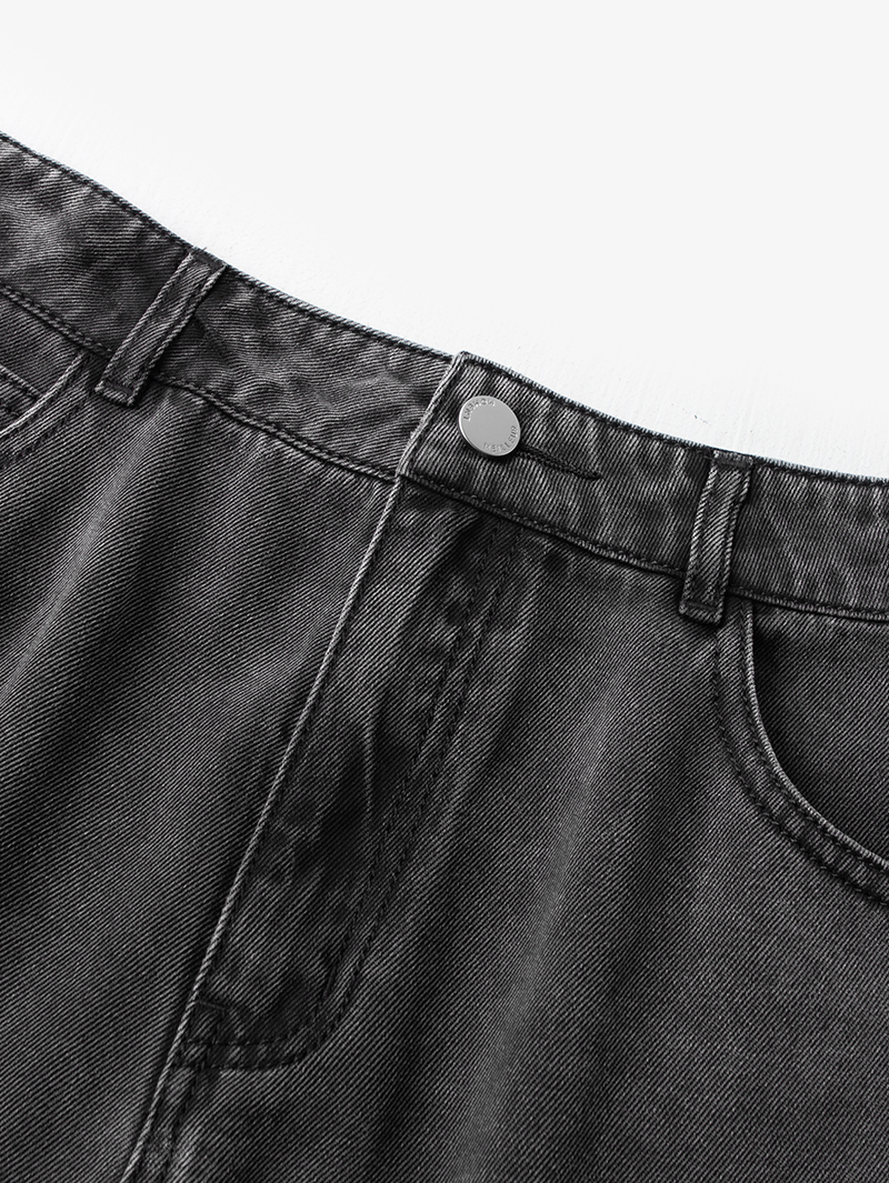 Women's Gray Wide Leg Jeans Pants