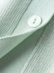 Women's Mint Green V Neck Short Sleeves Lyocell Knit Top
