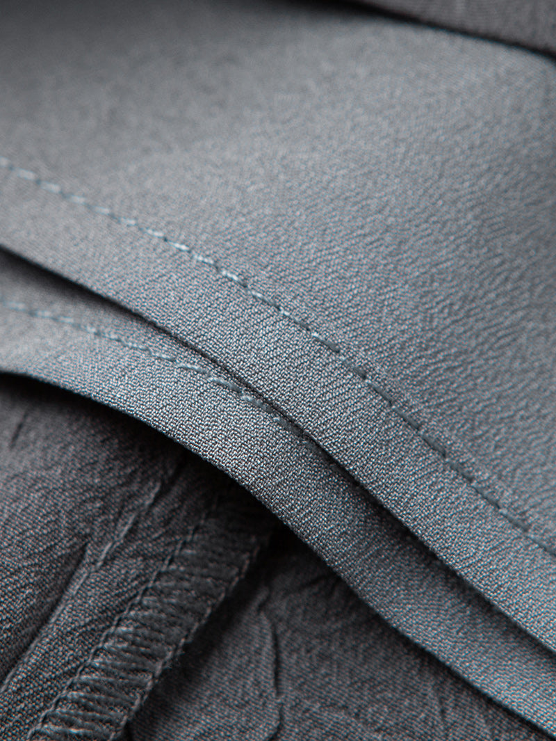 Women's Gray Elegant Straight Fit Mid Length Skirt