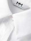 Women's White Classic Collar Deisgn Long Sleeve 100% Cotton Shirt