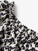 Women's Black Floral Puff Sleeves Super Short Blouse Shirt