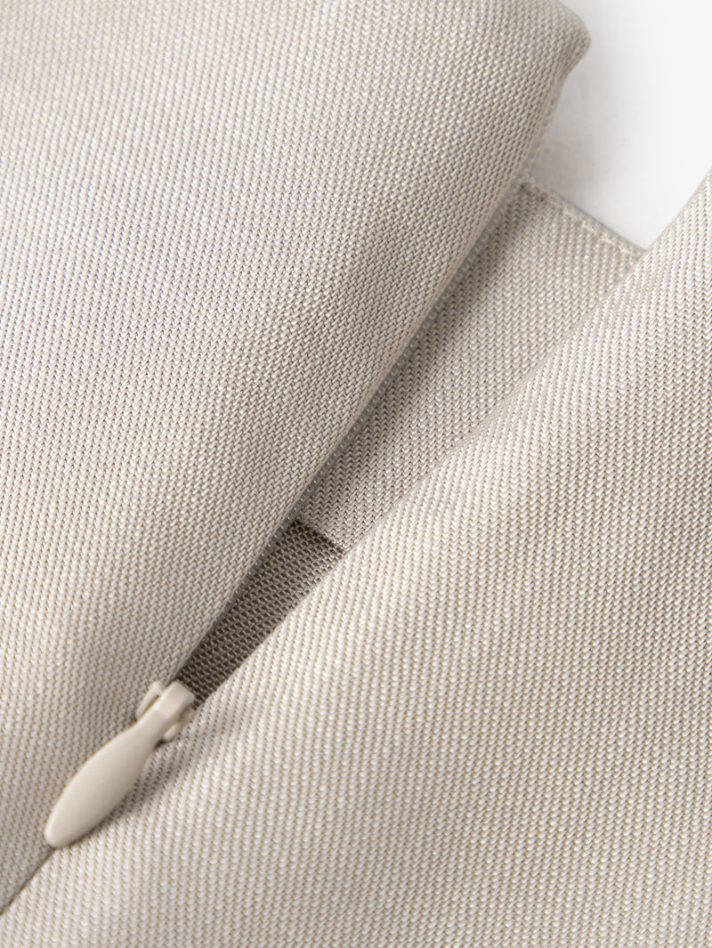 Women's Oatmeal Color Texture 100% Acetate Middle Length Mermaid Skirt