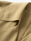 Women's Khaki Lapel Double Breasted Trench Coat with Belt