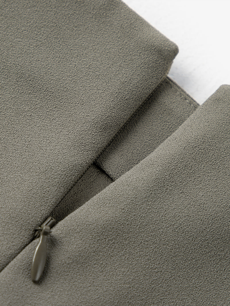 Women's Gray Flounce Fit Middle Length Skirt