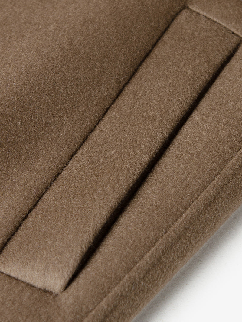 Women's Brown 100% Sheep Wool Belted Long Coat