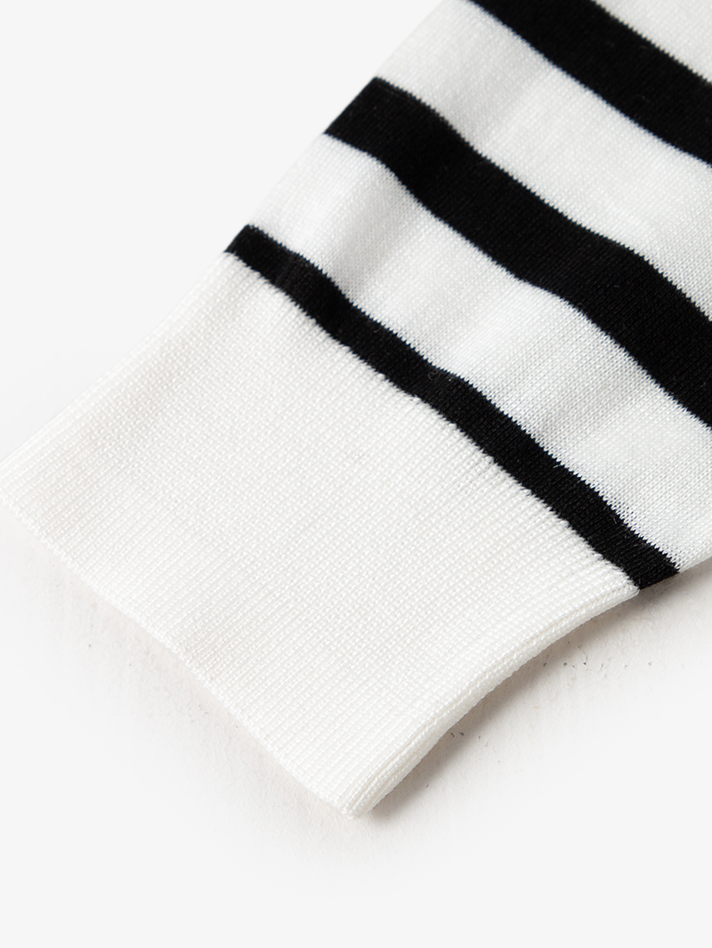 Women's Original White V Neck Stripe Button Down Knitwear