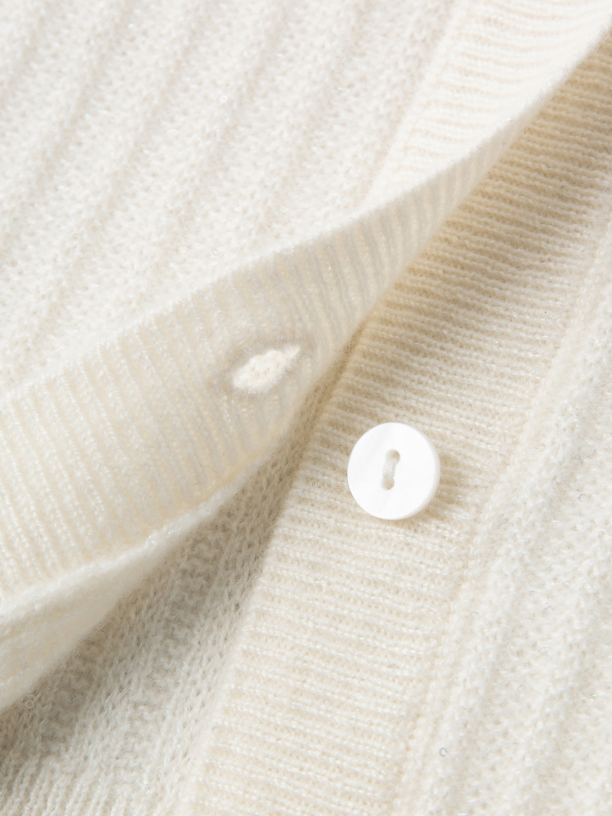 White Cashmere Buttoned Cardigan