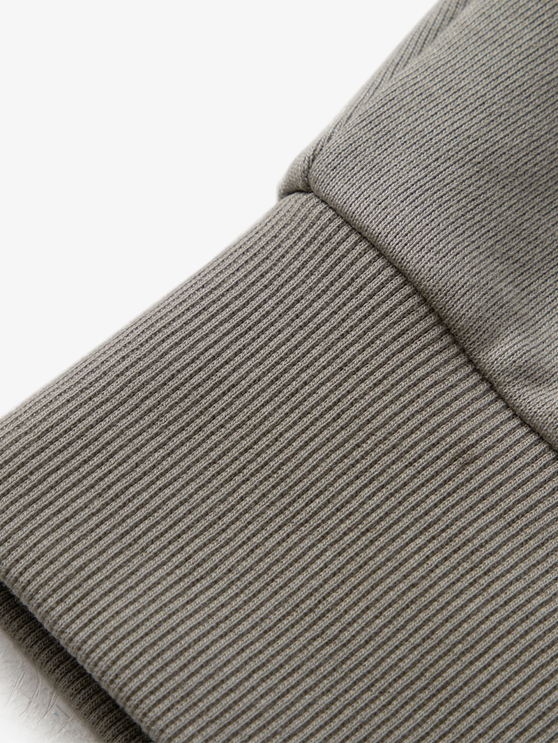 Women's Light Gray Round Neck Long Sleeves 100% Cotton Hoodie