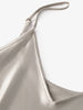 Women's Champagne Brown V Neck Breathable Acetate Slip Dress
