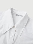 Women's Plain White Point Collar Long Sleeves  100% Cotton Shirt