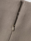 Brown high-waisted wool flared skirt