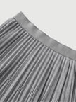 Grey short skirt with elastic waist and pleated design