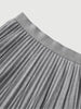 Grey short skirt with elastic waist and pleated design